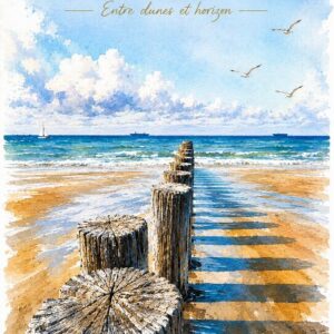 illustration a3 les brises lames de sangatte style peinture